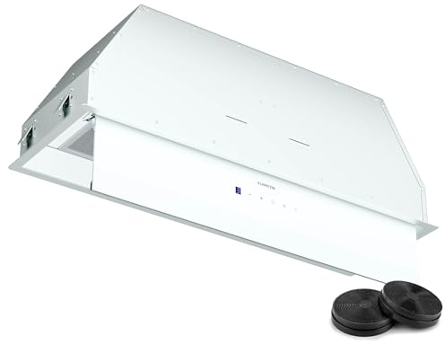 Klarstein Ventimate Dunstabzugshaube Unterbau, 85cm Unterbauhaube mit Touch-Bedienfeld, 390 m³/h Luftdurchsatz, Energieeffizienz A+, Leiser 50W DC-Motor, LED-Beleuchtung, Kohlefilter, Weiß