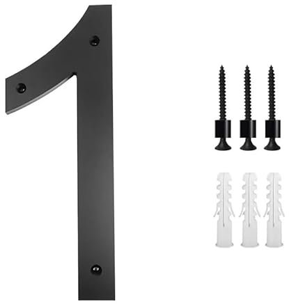GFDSGRE Hausnummer Großes 30 cm großes schwimmendes Hausnummernschild for den Außenbereich, Moderne Türnummern, Gebäudebeschilderung, Adresse, Straßenschild Hausnummernschild(No.1)