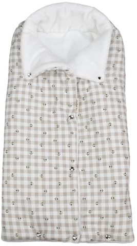 JYOKO Kids Saco Capazo para Bebé de Polar Teddy Extra Suave – Antialérgico, Protección Óptima contra el Viento y Frío – Ideal para Piel Sensible, Recién Nacidos y Bebés (Picnic Vichy, Polar)