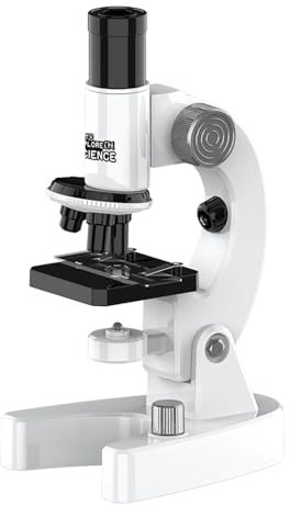 NEWFUN Microscopio Bambini 10 Anni, Set di Microscopi con Ingrandimento 4X: 200x - 400x - 1200x, Giocattolo Scientifico Sperimentale per Bambini