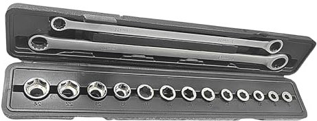 Jeu complet de clés à cliquet 15 pièces pour les professionnels et les utilisateurs à domicile, outil de réparation automobile rapide et facile