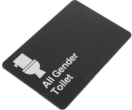 TOPPERFUN Unisex Bathroom Sign with Braille High Visibility Restroom Door Sign for Business Easy Installation Cute Toilet Signage Material for Indoor Outdoor Use