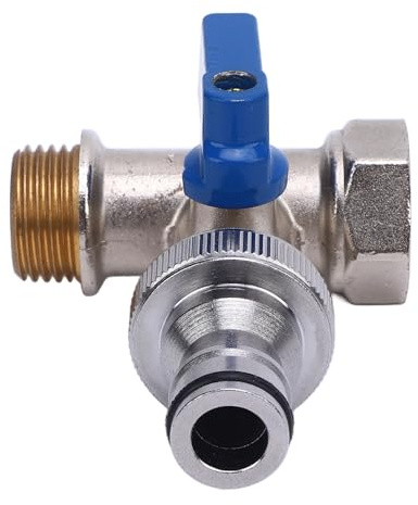 Ausla Valve d'arrêt d'angle, Vanne à Billes de Virage Quart, Connecteur de T-shirt en Laiton avec Femelle G1 / 2 DN15, Fil Masculin et NPT 3/8 Pouces 15 Mm pour une Connexion Polyvalente,