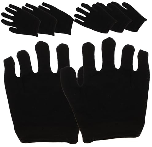 Baluue 12 Pairs Cotton Work Gloves Medium Protective Barrier Gloves for Jewelry Inspection and Outdoor Manual Jobs for Gardening Cleaning and Industrial Use