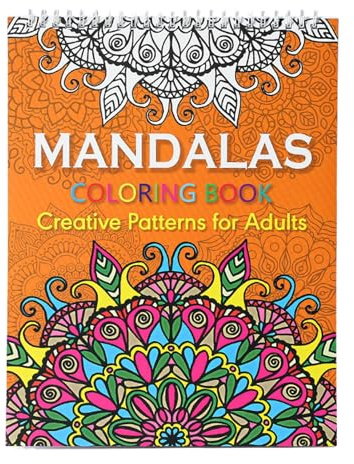 VYNZOR Mandalas a Colorier Adulte, Cahier de Coloriage Anti Stress avec 20 Illustrations Exclusives pour la Détente et la Créativité Adulte, Livre de Mandala avec Reliure Spirale Facile à Utiliser