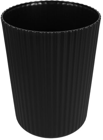 Ipetboom Papelera de Plástico Negra Redonda sin Tapa Tamaño Mediano para Cocina Baño y Oficina Contenedor Ligero y Práctico para Basura Interior Diseño Moderno y Apertura Amplia