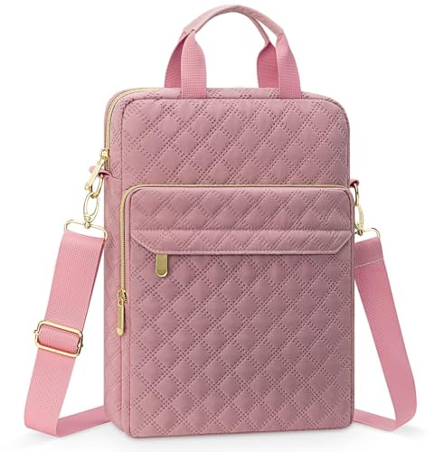 MicaYoung 16 inch Laptop Shoulder Bag Sleeve Carrying Case with Strap Handle Lightweight Compatible with 16 inch MacBook Pro M5 M4 M3 M2 M1 2019-2026 A3403 A3404 A2991 A2485, Pink