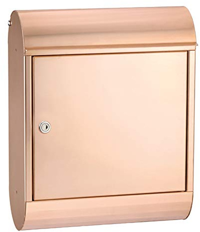 MEFA by Renz Briefkasten Topaz 842 Kupfer (Postkasten mit Sicherheitsschloss, 430x340x150 mm) 842800M