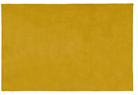 Eurofirany Tapis décoratif rectangulaire en Fausse Fourrure Douce Jaune Moutarde 50 x 70 cm