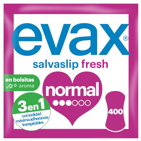 Evax Salvaxlip Normal Plegado 400 unidades | Sistema no olor que neutraliza al instante, te sientes fresca y limpia durante todo el día