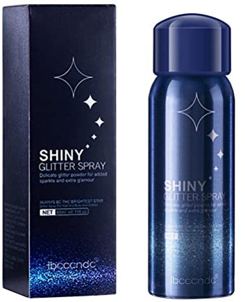 KUAJIN Vaporisateur de Poudre Scintillante, Vaporisateur de Paillettes Brillantes 60 ML Laque pour Cheveux à Paillettes argentées Scintillantes pour Les Femmes Vaporisateur de Maquillage en Poudre