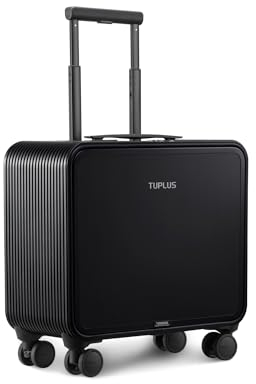 TUPLUS Koffer Aluminium Trolley Rollkoffer mit 4 Rollen Reisekoffer Handgepäck Hartschalenkoffer mit TSA Schloss, Sofortige Serie, 48 x 42 x 20.8 cm/ 30L
