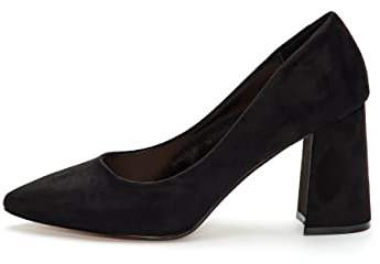 Rio Fiore Scarpe con Tacco, Décolleté Donna, Nere, 8 cm Tacco Largo, Ecopelle Scamosciata, Scarpe Eleganti, Сomodi Tacchi Nere, DL983-0716-13 (Black Microfiber, 37 EU)