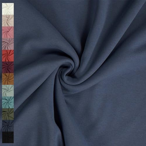 Alpenfleece Stoff, Kuschelsweat | ab 50cm x 150cm (jeans) | Einfarbig/Uni