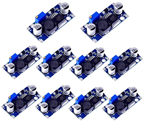 LAOMAO 10 Stycken XL6009 DC-Boost Convertermodul, 3-32 V Till 5-35 V 4 A Justerbar Step Up Spänningsregulator för Arduino Raspberry DIY-Projekt Hantverk