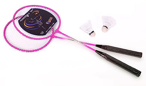 Bock op Kölle Federball Set Familie Badminton Set 2 Schläger und 2 Bälle (pink)