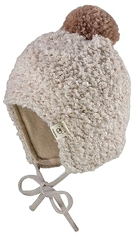 maximo MINI-Mütze, ausgenäht, Band Teddyoptik, Futter Made in Germany Sherpa