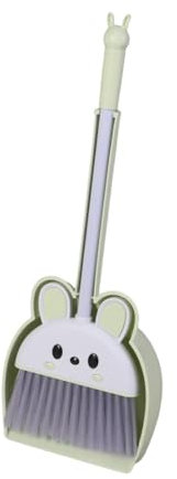 Harilla Mini Balai avec Pelle à poussière pour Enfants, Outils de Nettoyage de Jeu de Simulation de ménage, Ensemble de Nettoyage de Jouets de Maison de Jeu, Vert