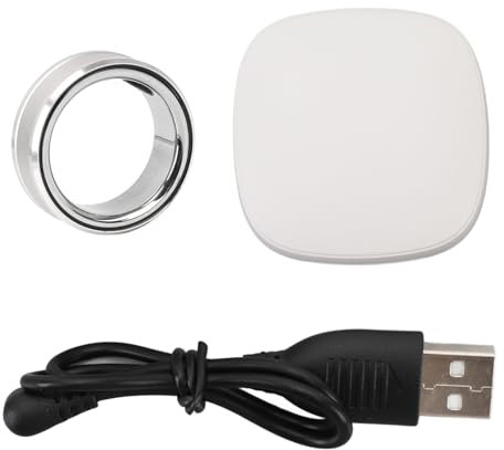 VBESTLIFE Intelligenter Gesundheitsring, Silberner Schrittzähler, Wasserdichter Temperaturüberwachungs-Schlaf-Tracker-Ring für Heimübungen (20)