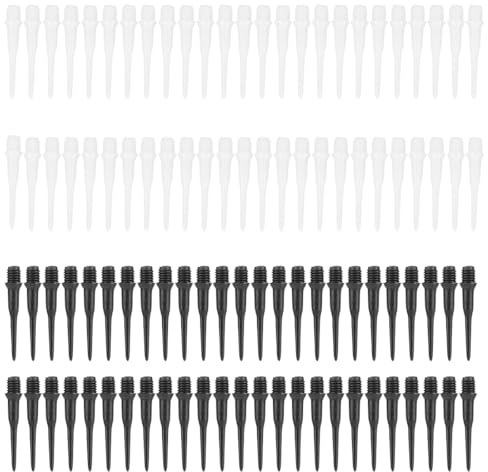 LYITZW 100 Pezzi Punte per Freccette, in plastica, per Bersaglio elettronico,Darts Parts,Punte per freccette,Filettatura 2BA, Punte di Ricambio