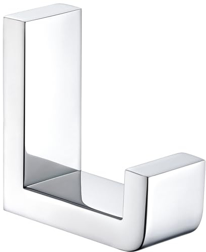 APLusee Polished Chrome Bath Towel Hook, 304 Stainless Steel L Shape Coat Hanger, Bathroom Home Accessory Wall Mount