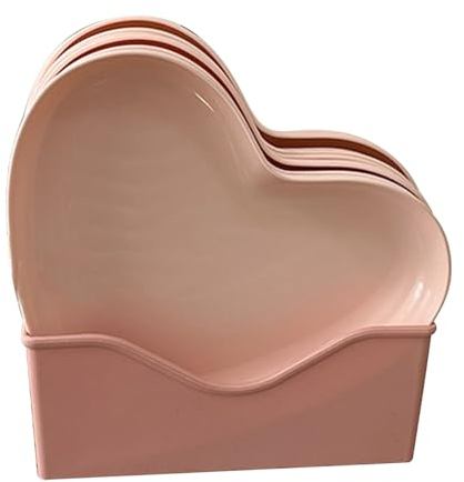 Assiettes de service en forme de cœur, assiettes à Dessert légères en plastique, vaisselle de cuisine avec support pour fêtes et événements