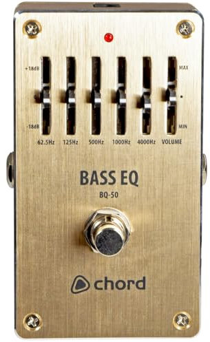 Chord | Guitar Effects Pedal | BQ-50 5-band Bass EQ Pedal: Precision Tone Shaping for Bass Guitarists with Adjustable Frequency Sliders and Durable Design
