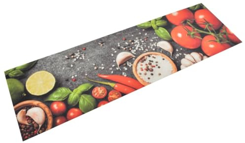 ShGaxin Küchenteppich Waschbar Gemüse 45x150 cm Samt, Teppich Küche, Küchenläufer, Läufer Küche, Teppich Für Die Küche, Teppich Läufer