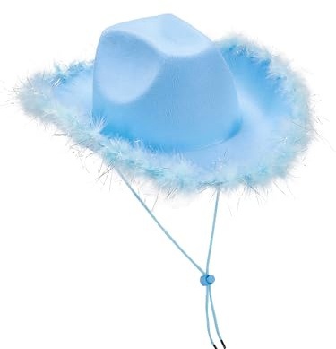 LYSINK Cowboyhut für Damen, Diamanté Quasten Cowgirl-Hut, Hut mit Strass-Bordüre, Cowboyhüte für Herren, Rave Bachelor-Party-Accessoires, Einheitsgröße