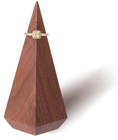 SUPERFINDINGS Ringständer Aus Holz Stabiler Ringhalter Schmuckständer Für Den Finger Armreif Uhrenhalter Kegelförmiger Ring/Armbandhalter Für Die Schmuckpräsentation Handel 4x11cm
