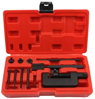 Kit de herramientas para romper cadenas, herramienta de reparación de remachado de cadena con funda de transporte para ATV, bicicleta, motocicleta y cadenas de 25 a 630
