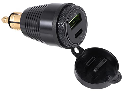 Qusedwey Motorrad DIN Stecker Wasserdichtes LadegeräT EIN QC3.0 USB LadegeräT & Typ C 30W Netzteil Adapter Buchse