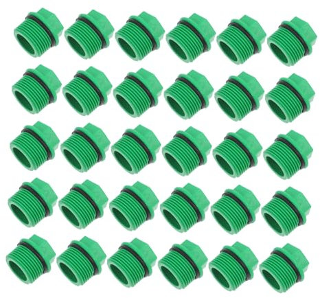 BESPORTBLE 30pièces Bouchons De Fin Fil Male Et Bouchons De Tuyau Arrosage pour Arrêt Irrigation Et Système De Drainage Accessoires De Jardin Ppr pour Prévenir Fuites Et Obstructions