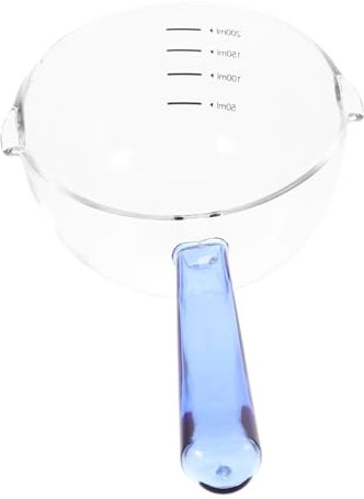 VICASKY Casserole en Verre 200Ml avec Bec Verseur Poignée Ergonomique Résistante aux Températures pour Huile Lait et Eau Cuisinière à Gaz et Induction Mini Marmite