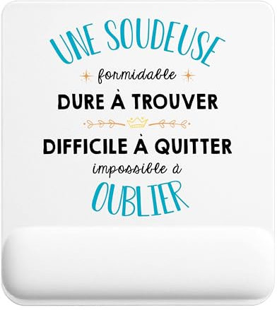 Planetee Tapis de Souris Une Soudeuse Formidable Blanc | Accessoire Bureau Ergonomique - Idéal pour Anniversaire, Collègue, Secret Santa Noël, Fête des Pères et Fête des Mères