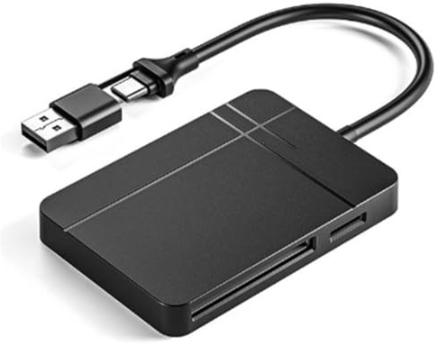 Fangxuee Lector de Tarjetas de Memoria 4 en 1 USB A/USB C A MS TF Lector de Tarjetas SD para Portátil Teléfono Android Adaptador OTG
