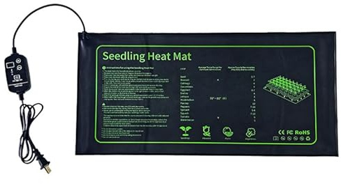 Apritsce Estera Calefactora para Plantas con Termostato, 52 * 50cm Estera TéRmica para PláNtulas, 70W Almohadilla térmica para Plantas de Interior para Germinación, IP67 Impermeable