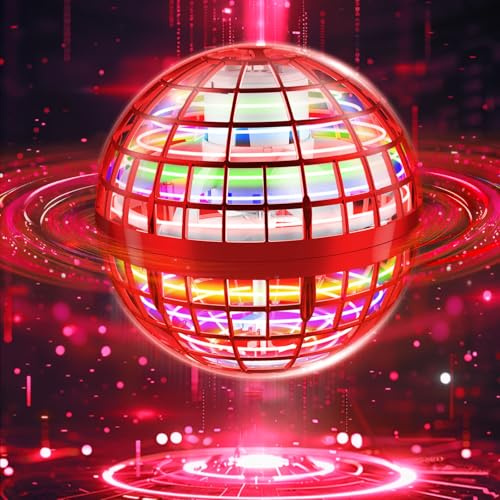 PKBOSS Fliegender Ball Magic Flying Orb Ball,Hand Controlled Hover Schwebender mit LED Licht Flying Spinner Mini Drohne Für Kinder Hover Toy Geschenke für Jungen Mädchen 6-12 Jahre