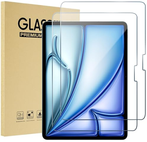 TXWLLIU Película protectora de pantalla de 2 piezas para iPad Air de 11 pulgadas M3/M2 (2025/2024), película de vidrio templado 9H con kit de herramientas, transparente