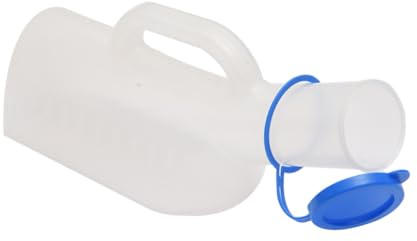 Yardwe Patient Urinal Pot with Lid Ergonomic Thick Plastic Portable Urinal Bottle for Elderly Bedridden Adults and Pregnant Women at Home and Travel