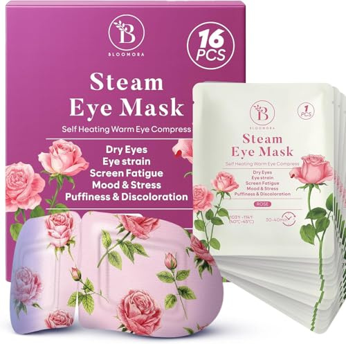 Antifaz Térmico de Vapor para Ojos con Rosa, 16 Uds