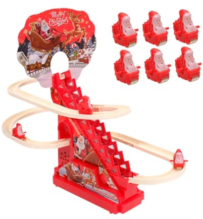 ZYIHNIRB Jouet électrique pour Enfants avec Lumières et Musique, Décoration Intérieure, Jeu éducatif pour Tout-petits, avec 9 Figurines de Père Noël