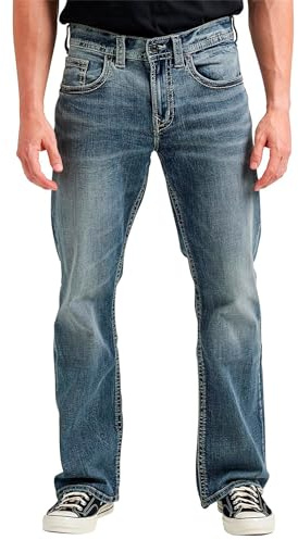 Silver Jeans Co. Craig Classic Fit Bootcut Jeans, Mediano Vintage, 31W/34L para Hombre
