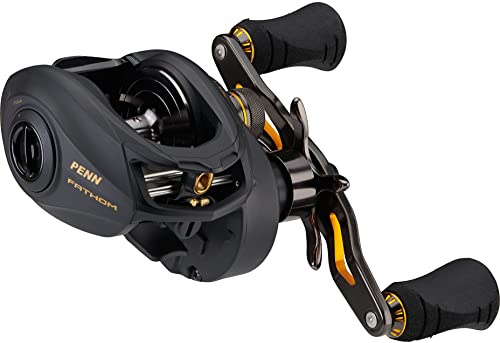 PENN Fathom Low Profile Baitcasting-Rolle – Salzwasser-Angelrolle zum Jigging, Jig-, Bait- und Köderangeln