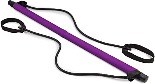 Hop-Sport Pilates Bar Set, Tragbarer Pilates Übungsstick mit Expandern - Resistance Band für Ganz-Körper-Workout