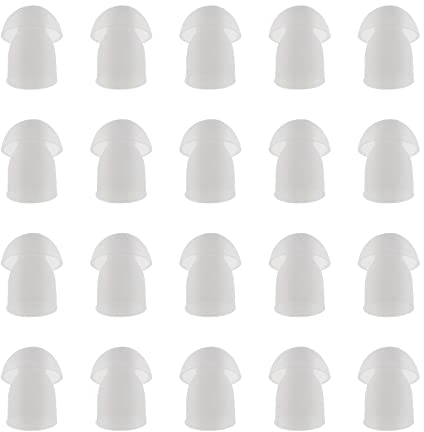 The Lord of the Tools Lot de 20 embouts de rechange en silicone pour écouteurs bidirectionnels, talkie-walkie, tube d'air, compatible avec Motorola Yaesu Baofeng Blanc