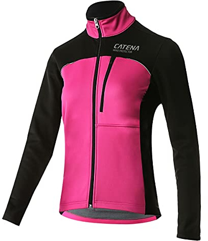 CATENA Veste Vélo Hiver Femme Veste VTT Imperméable Softshell Coupe-Vent Thermique Respirante Réfléchissante pour le Cyclisme la Course l'alpinisme la randonnée