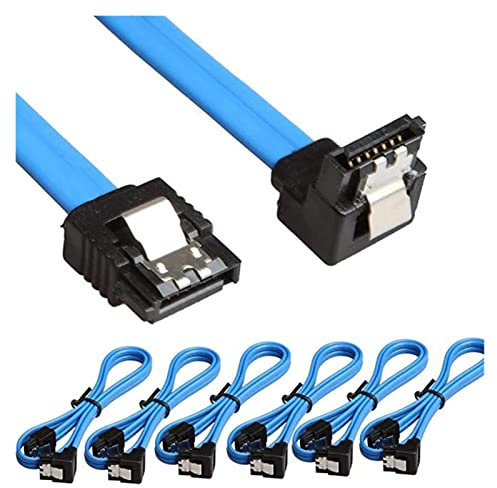 YANGQI yaoqijie 12 Paquete de 90 Grados de ángulo Recto SATA III HDD SDD Cable 6.0 Gbps con Bloqueo de Bloqueo 16 Pulgadas en Forma for SATA HDD, SSD, CD Conductor Lasting