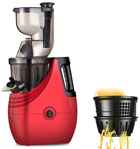 Big Mouth' Cold Press Juicer Machine Slow Masticating Juicer Extractor with Quiet Motor & Reverse Function High Yield Vertical Juicer BPA-Free Easy Cleaning (Color : Red)