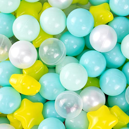 Auksay 100pcs Ball Pit Balls for Babies & Toddlers, 2.2 Crush Proof Plastic, Phthalate & BPA Free for Kids Play Tent, Bath Pool-Green